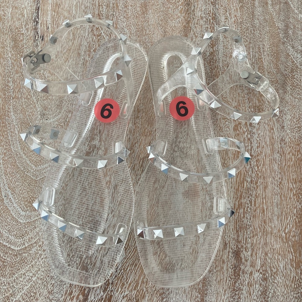 Clear Studded Sandals by Steven New York NWOT